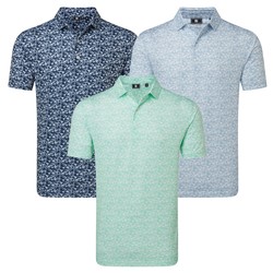 FootJoy Mens Hidden Palm Print Lisle Golf Polo Shirt