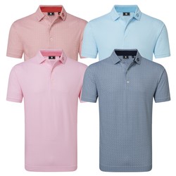 FootJoy Mens Scallop Geo Pique Golf Polo Shirt