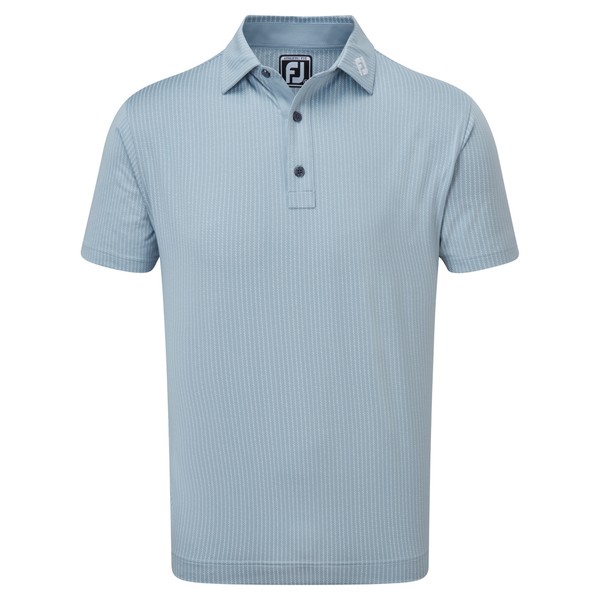 FootJoy Mens Lisle Zig Zag Print Polo Shirt