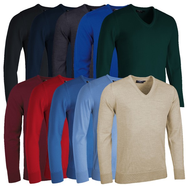 Glenmuir Mens Wilkie Merino V Neck Golf Sweater