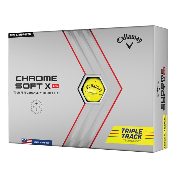 Callaway 2022 Chrome Soft X LS Yellow Triple Track Golf Balls 