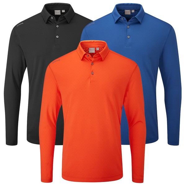 Ping Elemental Mens Long Sleeve Golf Polo Shirt SALE