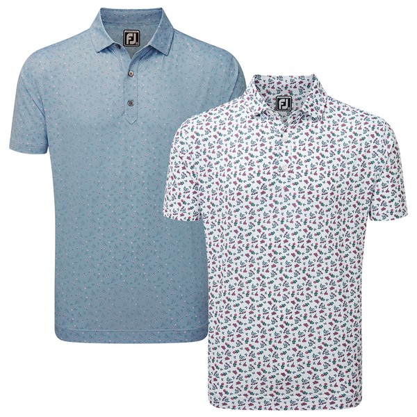 FootJoy Mens Mini Floral Lisle Polo Shirt