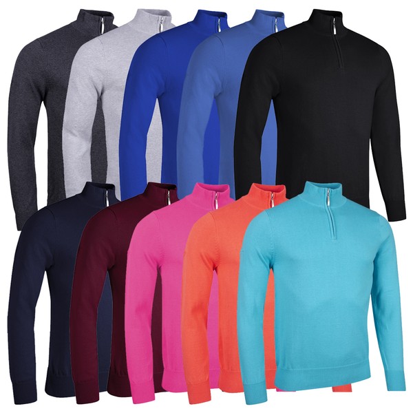 Glenmuir Mens Devon Zip Neck Golf Sweater