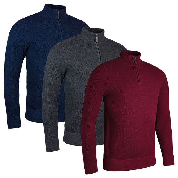 Glenmuir Mens Eton Zip Neck Suede 