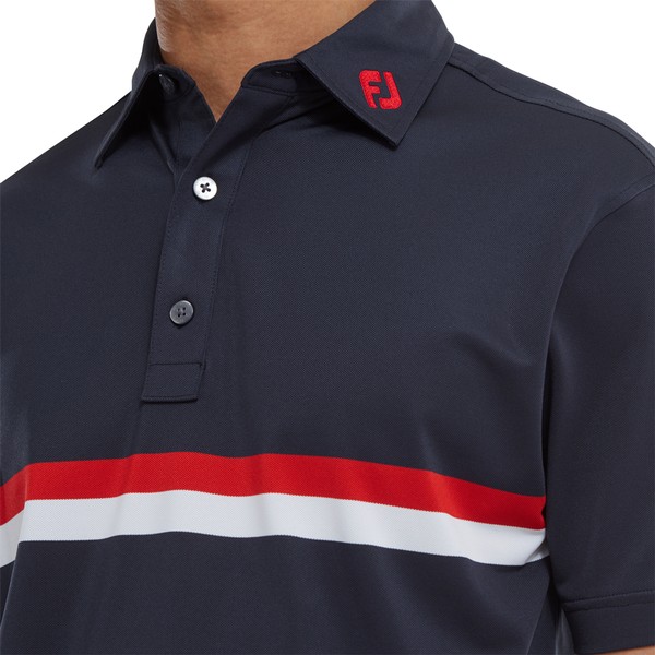 Double Chest Band Golf Polo Shirt