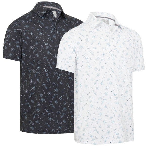 Callaway Mens All Over Golf & Tucan Print Golf Polo