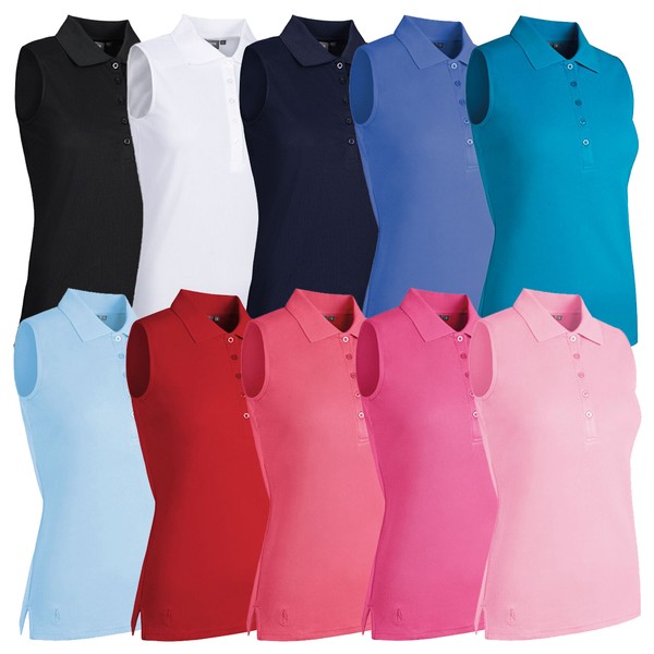 Glenmuir Ladies Jenna Sleeveless Golf Performance Pique Polo