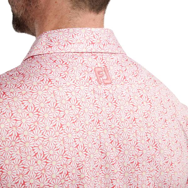 FootJoy Mens Lisle Daisy Print Polo 