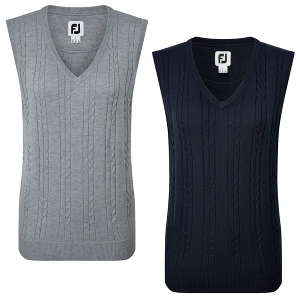 cable knit v neck vest