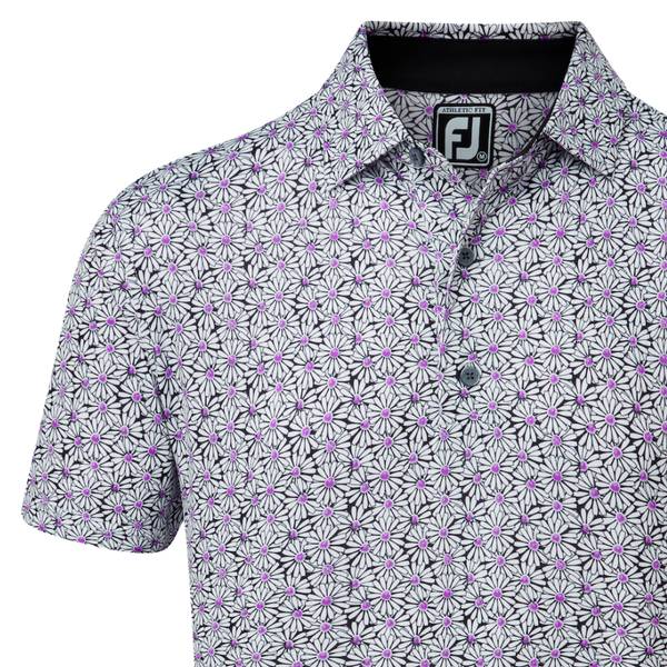 FootJoy Mens Lisle Daisy Print Polo 