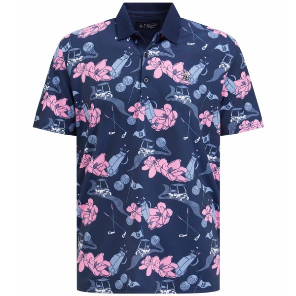 Original Penguin Mens Eco Short Sleeve Large Floral Golf Shirt
