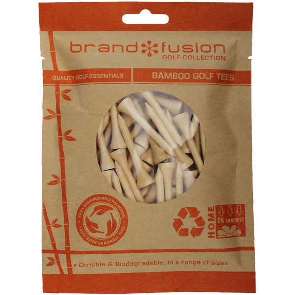 Brandfusion Bamboo Wooden Golf Tees - 69mm