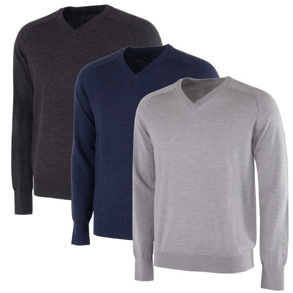 Carl Mens Merino Wool V Neck Golf Sweater