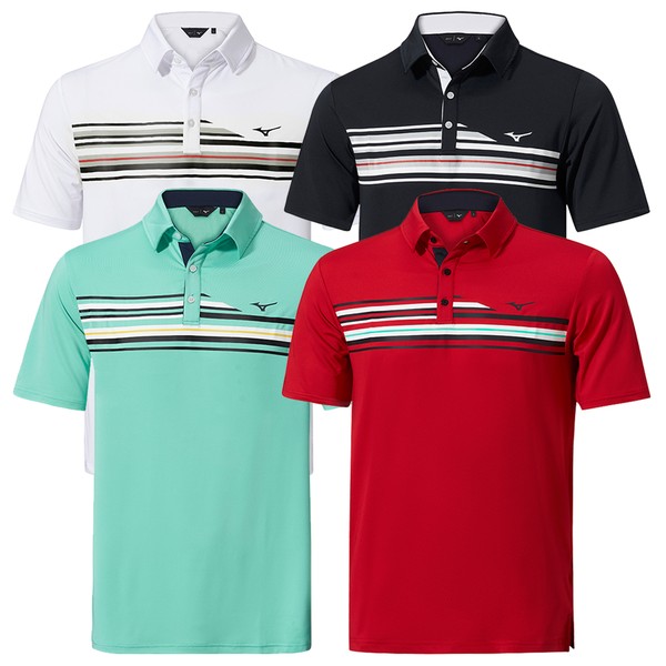 Mizuno Mens Quick Dry Elite Stripe Golf Polo