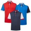 Footjoy Junior Birdseye Colour Block Golf Shirt.