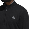 Mens Three Stripe Quarter Zip Left Chest Golf Shirt black-melange-gh7051