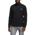 Mens Three Stripe Quarter Zip Left Chest Golf Shirt black-melange-gh7051