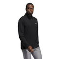Mens Three Stripe Quarter Zip Left Chest Golf Shirt black-melange-gh7051