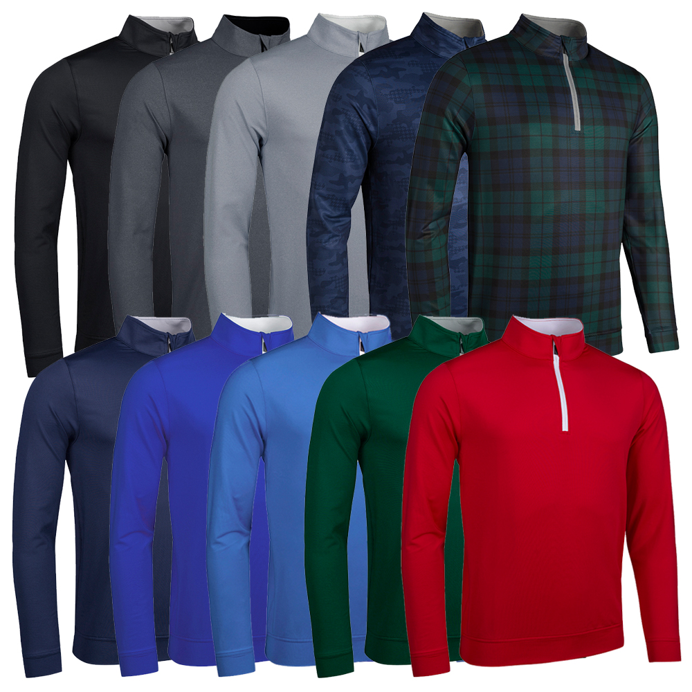 Glenmuir Mens Wick Zip Neck Contrast Placket Golf Midlayer