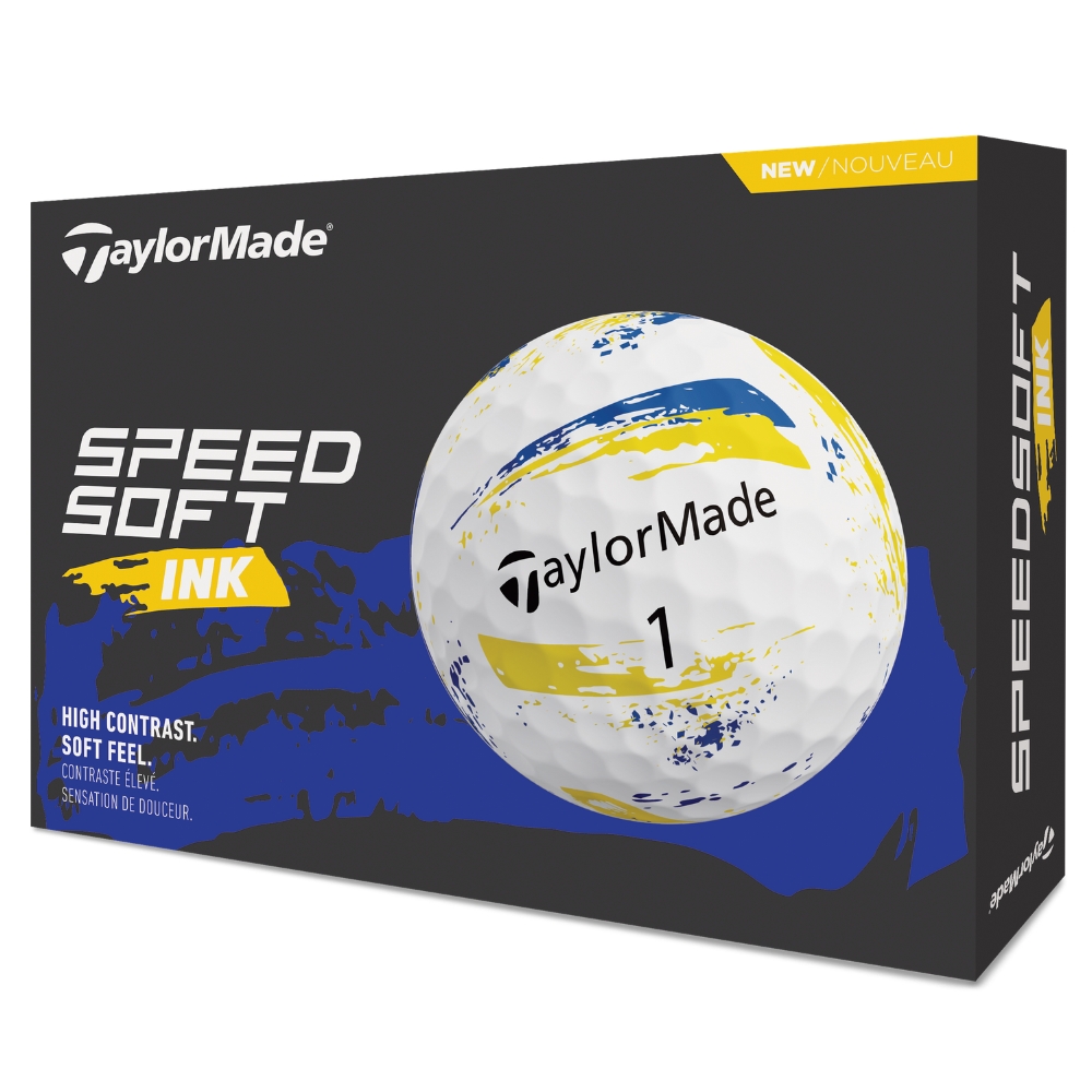 TaylorMade Speedsoft Ink Yellow and Blue Golf Balls