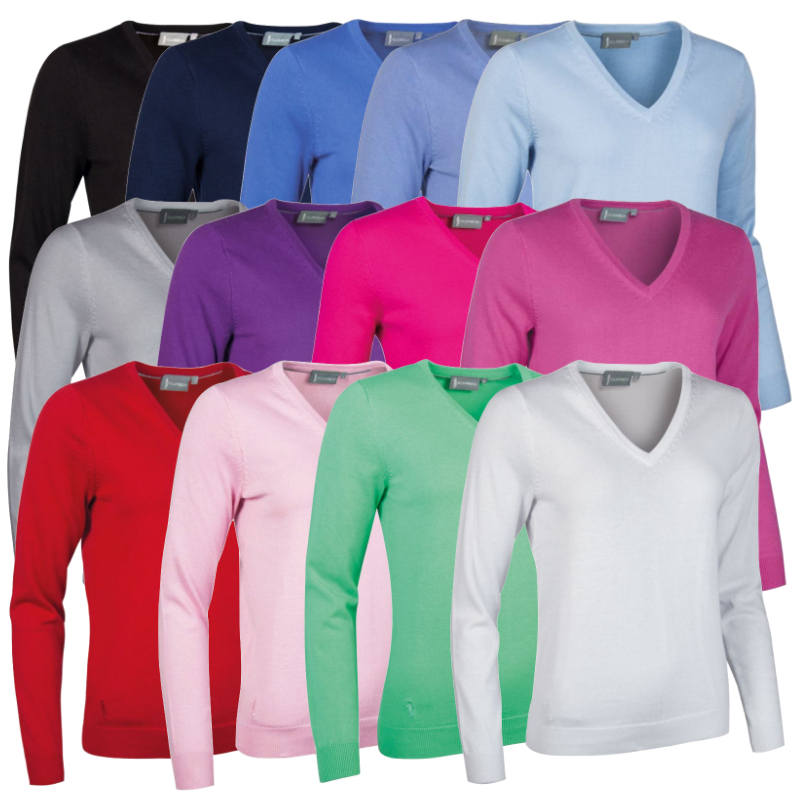 Glenmuir Ladies Darcy V Neck Cotton 