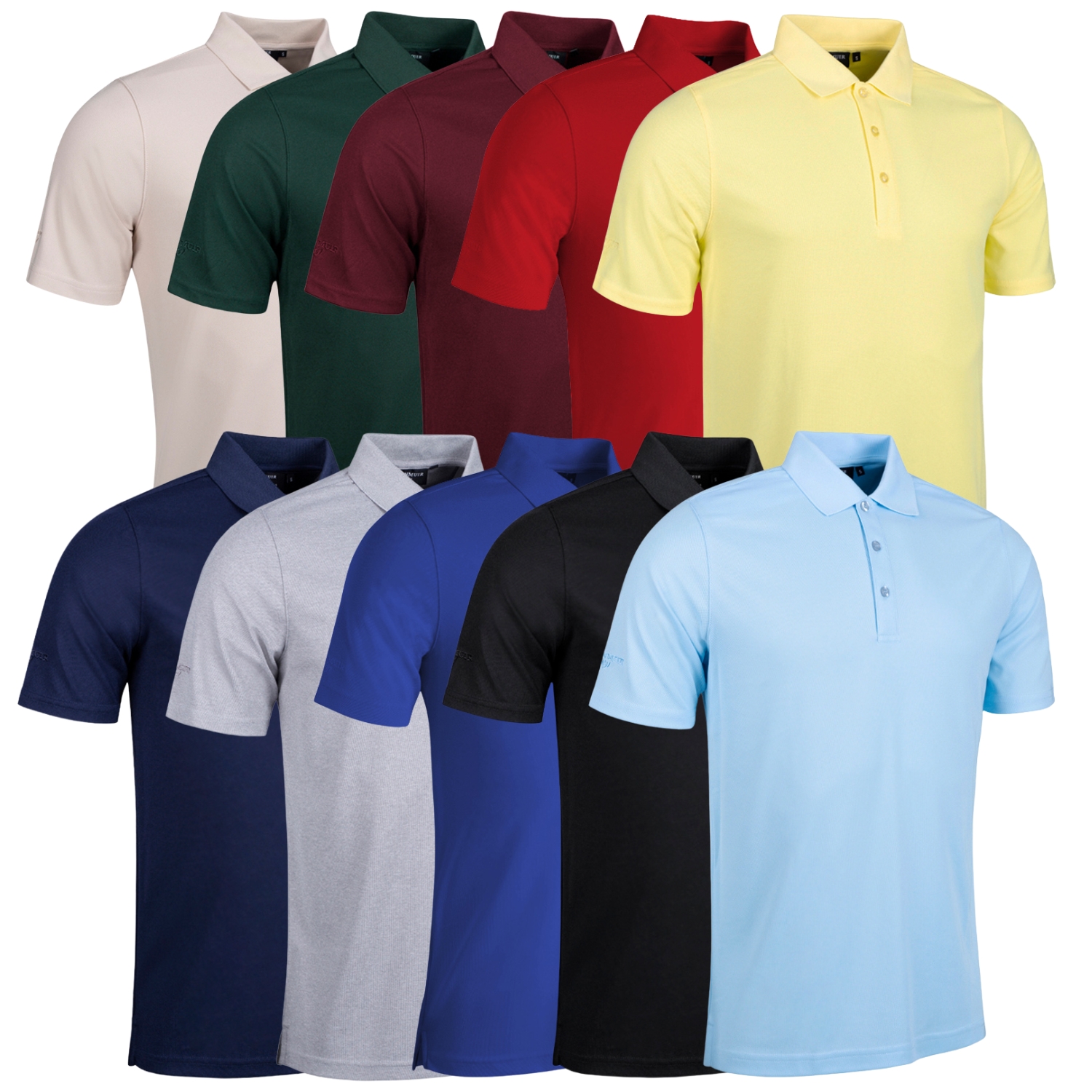 Glenmuir Mens Deacon Performance Pique Golf Polo Shirt