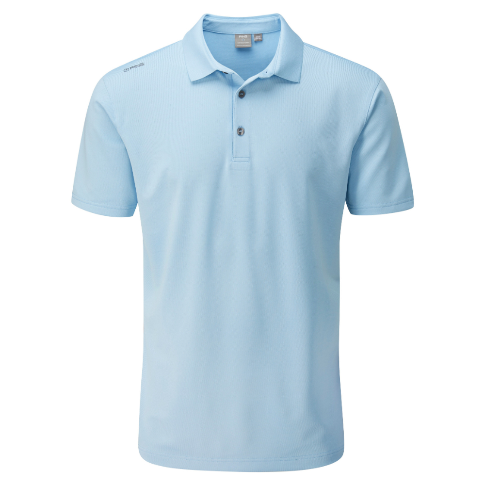 light blue golf polo