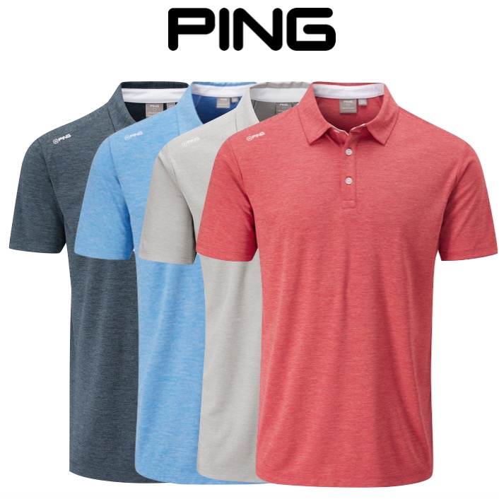 Ping Mens Harrison Heather Golf Polo Shirt