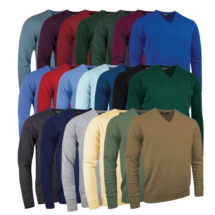 Glenmuir Mens Lomond Lambswool V Neck Golf Sweater MKL5900VN