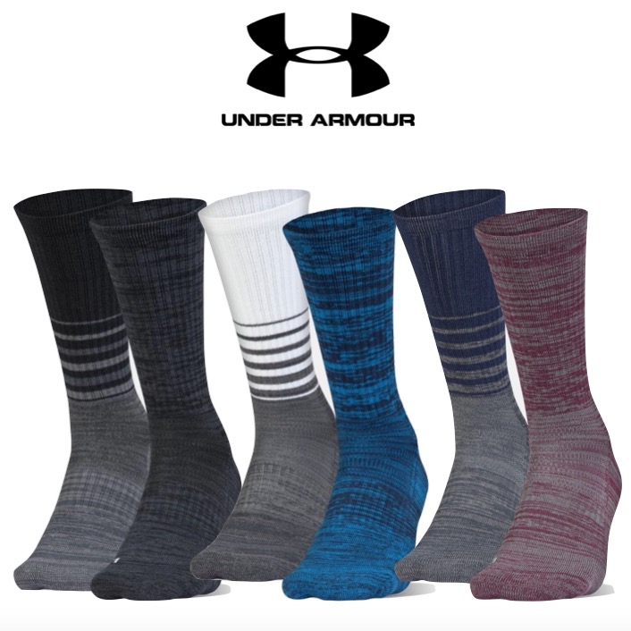 Under Armour Mens Twisted Crew Golf Socks 2 Pairs