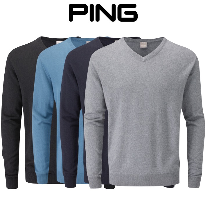 Ping Mens Warren VNeck Merino Golf Sweater