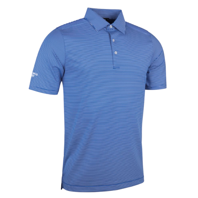 Glenmuir Mens Torrance All Over Micro Stripe Tailored Collar Golf Polo