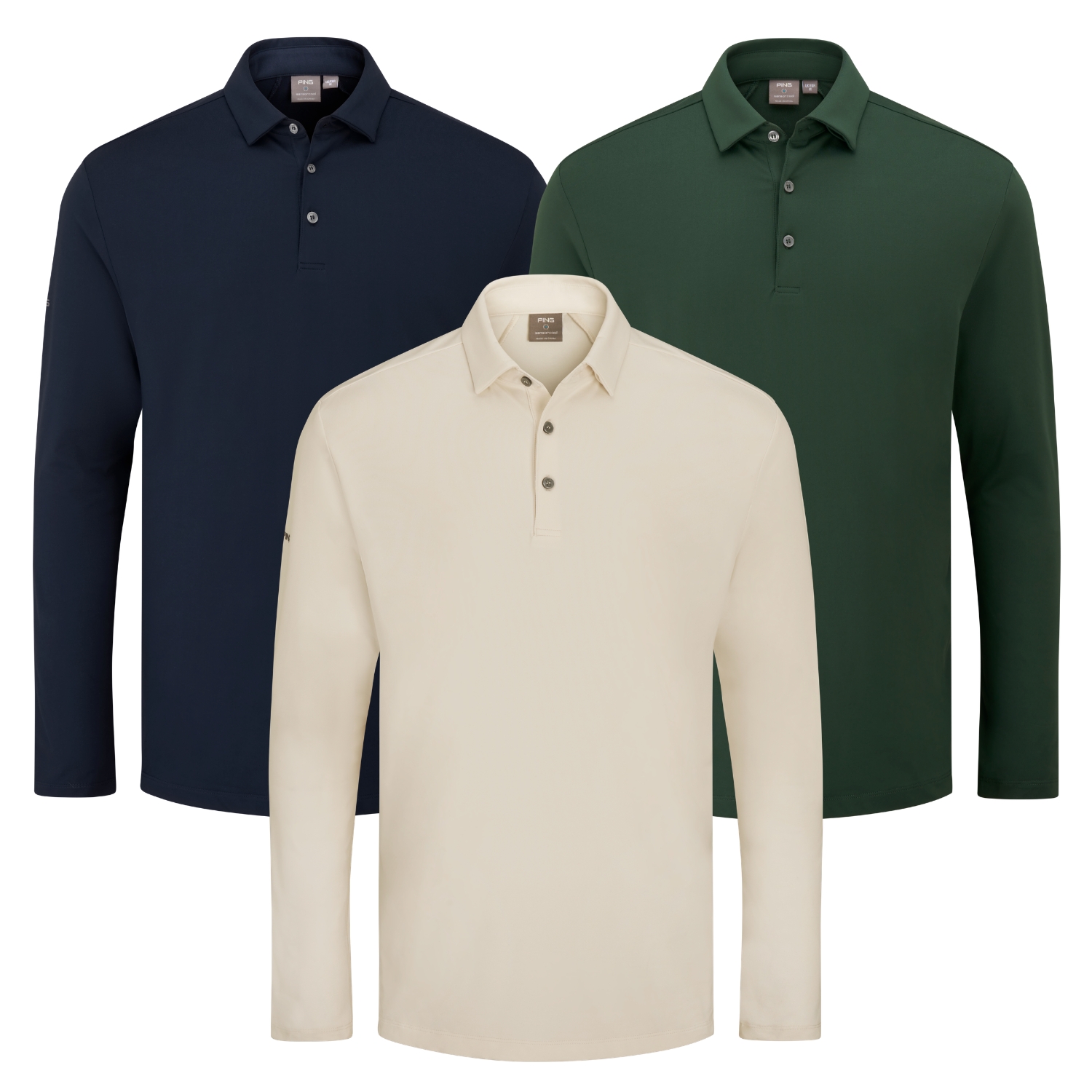 Ping Demitri Mens Long Sleeve Golf Polo Shirt