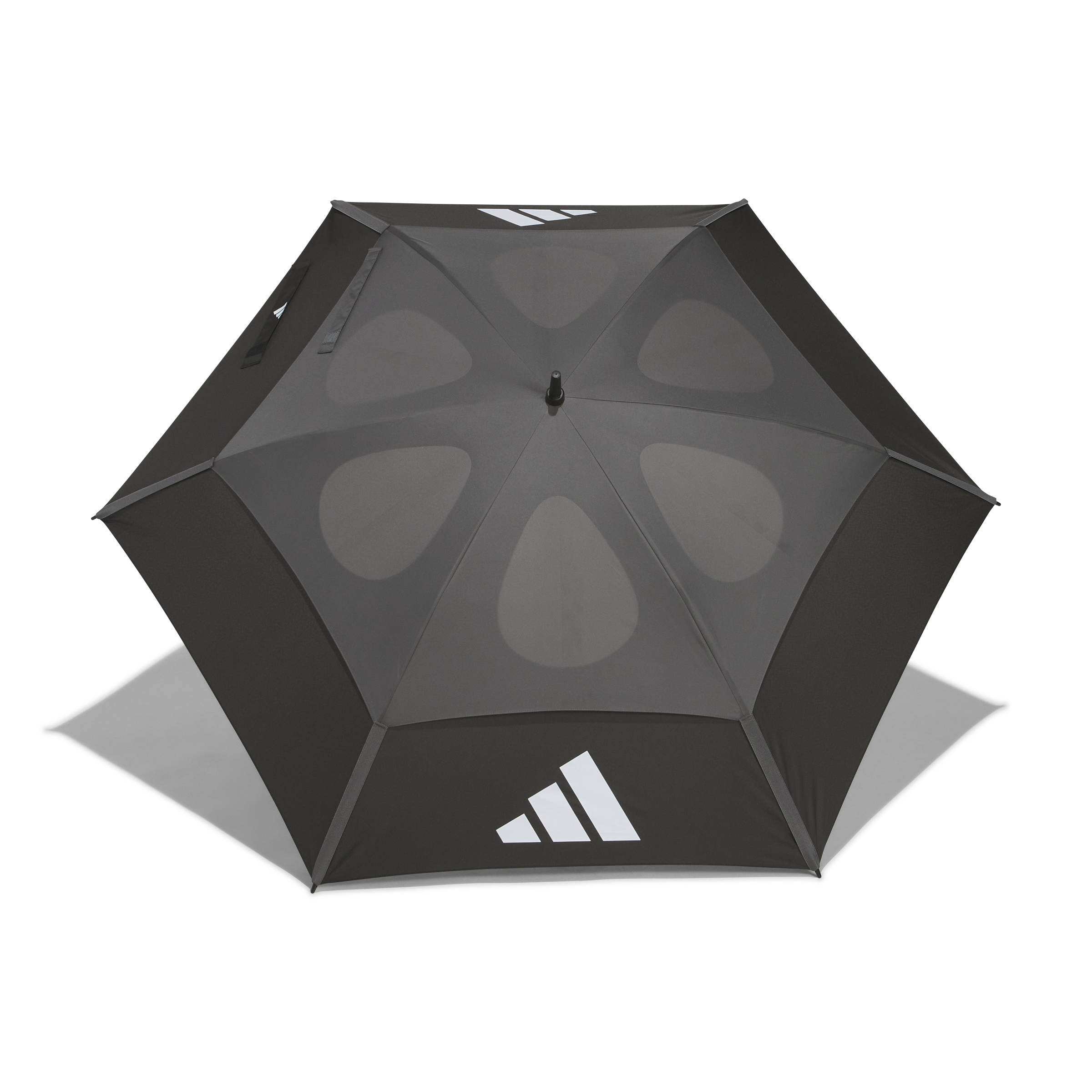adidas Performance Double Canopy Golf Umbrella in black with vented canopy