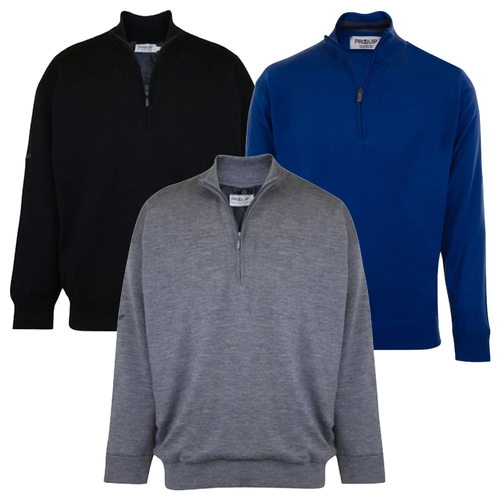 ProQuip Mens Lined Merino Half Zip Neck Golf Sweater SALE