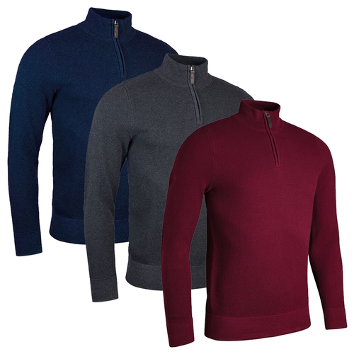 Glenmuir Mens Eton Zip Neck Suede 