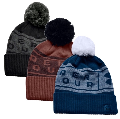 under armour logo pom beanie hat