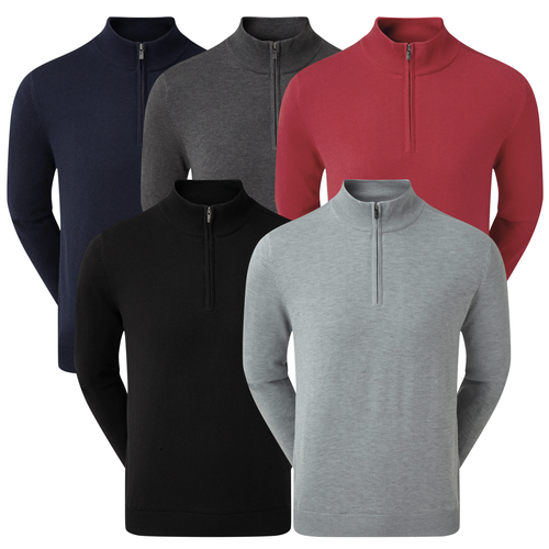footjoy lambswool lined half zip sweater
