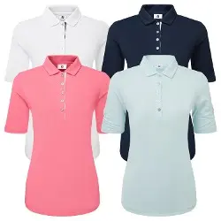 FootJoy Ladies Half Sleeve Ruched Lisle Golf Shirt