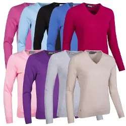 Glenmuir Ladies Darcy V Neck Cotton Golf Sweater 