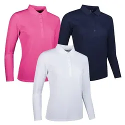 Glenmuir Ladies Misha Performance Pique Long Sleeve Golf Polo