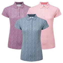 FootJoy Ladies Animal Print Cap Sleeve Lisle Golf Shirt
