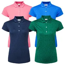 FootJoy Ladies Painted Floral Cap Sleeve Lisle Golf Shirt