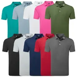 Footjoy Stretch Pique Solid Colour Athletic Fit Golf Shirt 