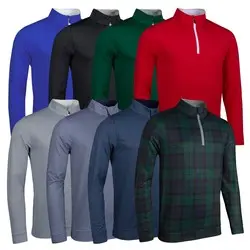 Glenmuir Mens Wick Zip Neck Contrast Placket Golf Midlayer 