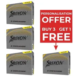 Srixon Z Star Diamond Yellow Balls - 4 for 3 with FREE personalisation