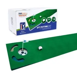 PGA Tour 6ft Golf Putting Mat with Guide Ball and Training Tips