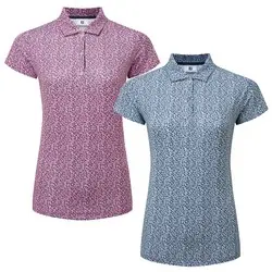 FootJoy Ladies Animal Print Cap Sleeve Lisle Golf Shirt