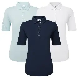 FootJoy Ladies Half Sleeve Ruched Lisle Golf Shirt